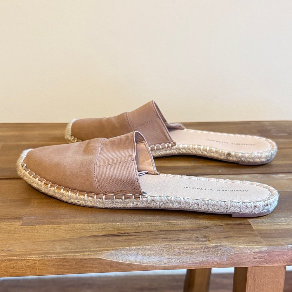 Adrienne Vittadini Tan Espadrille Mules